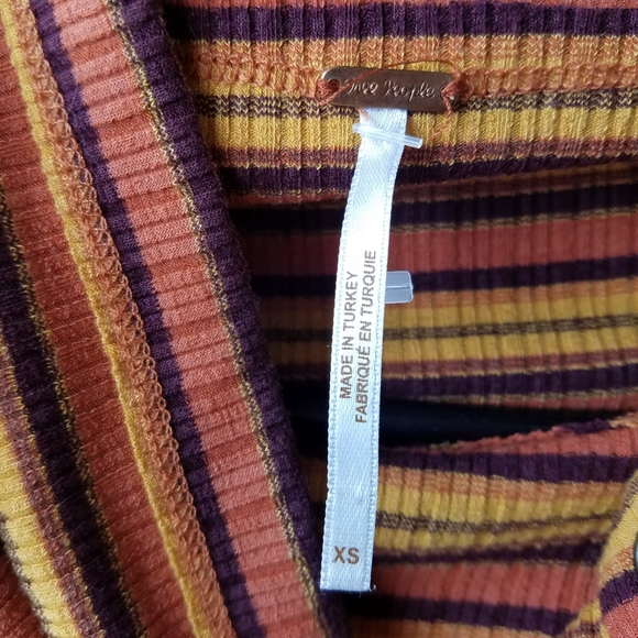 Free people Orange stripe cape cod crop thermal XS - Picture 3 of 7
